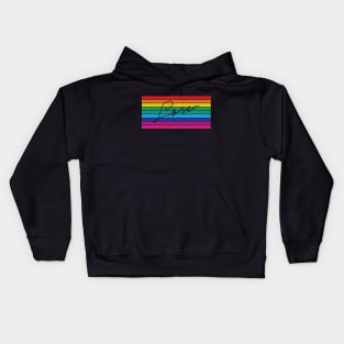 Retro Rainbow Stripes Love Kids Hoodie